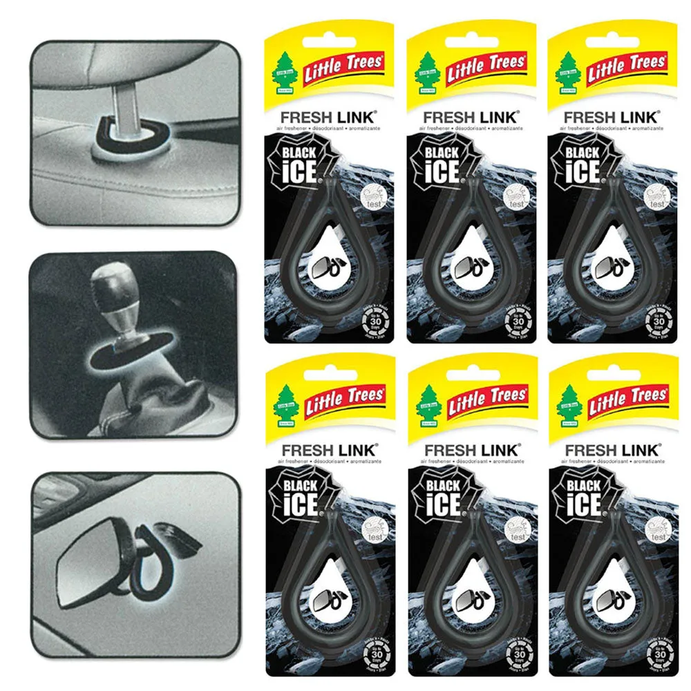 6 PCS Car Smell Fresh Scent Trees Air Freshener Home Hanging Office Aroma Black