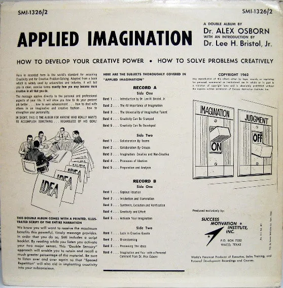 Alex Osborn, L.H.D., Dr. Lee H. Bristol, Jr. - Applied Imagination - LP