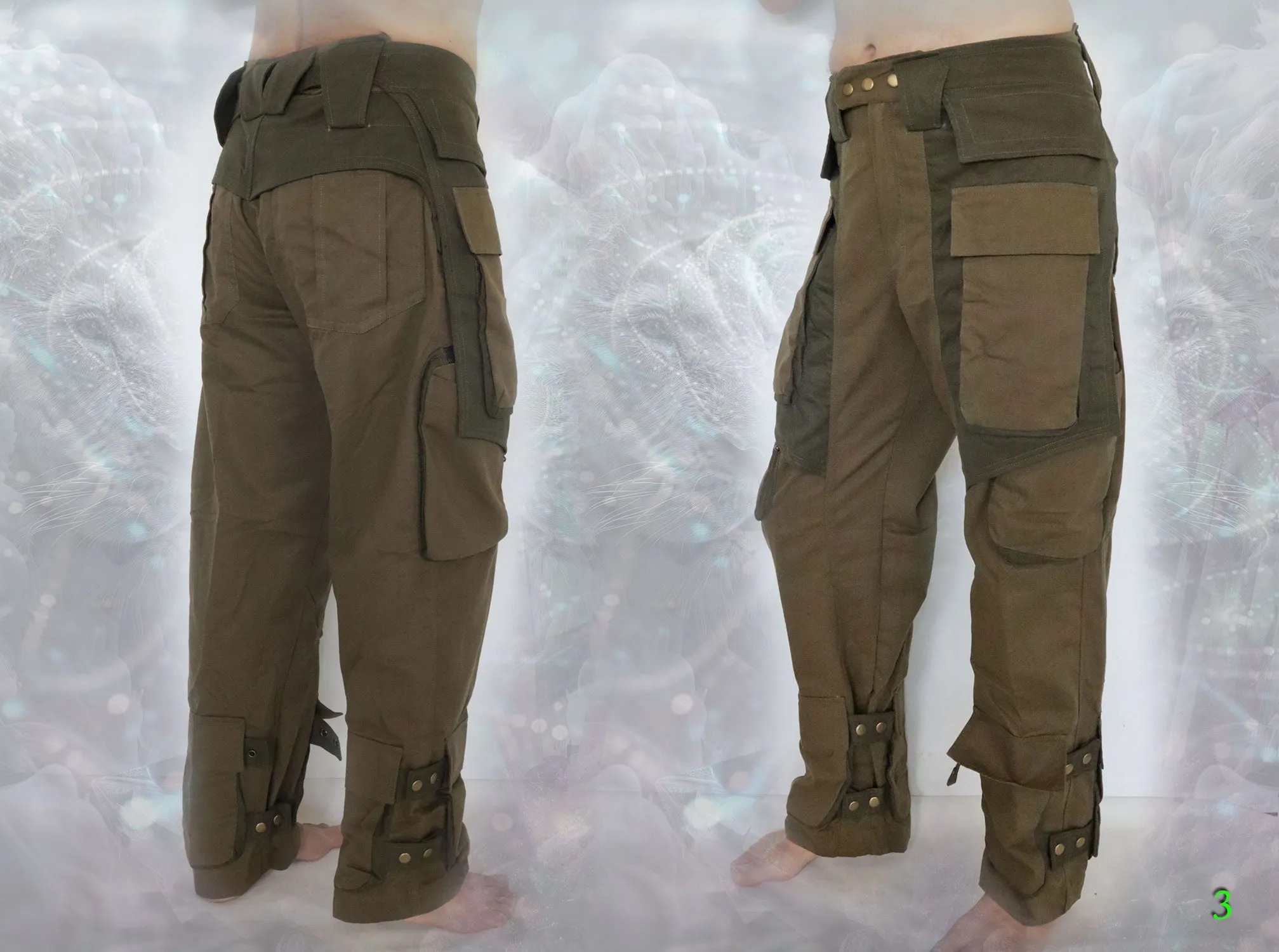 Banger Pants ~ multi cargo pockets post apocalyptic men's trousers