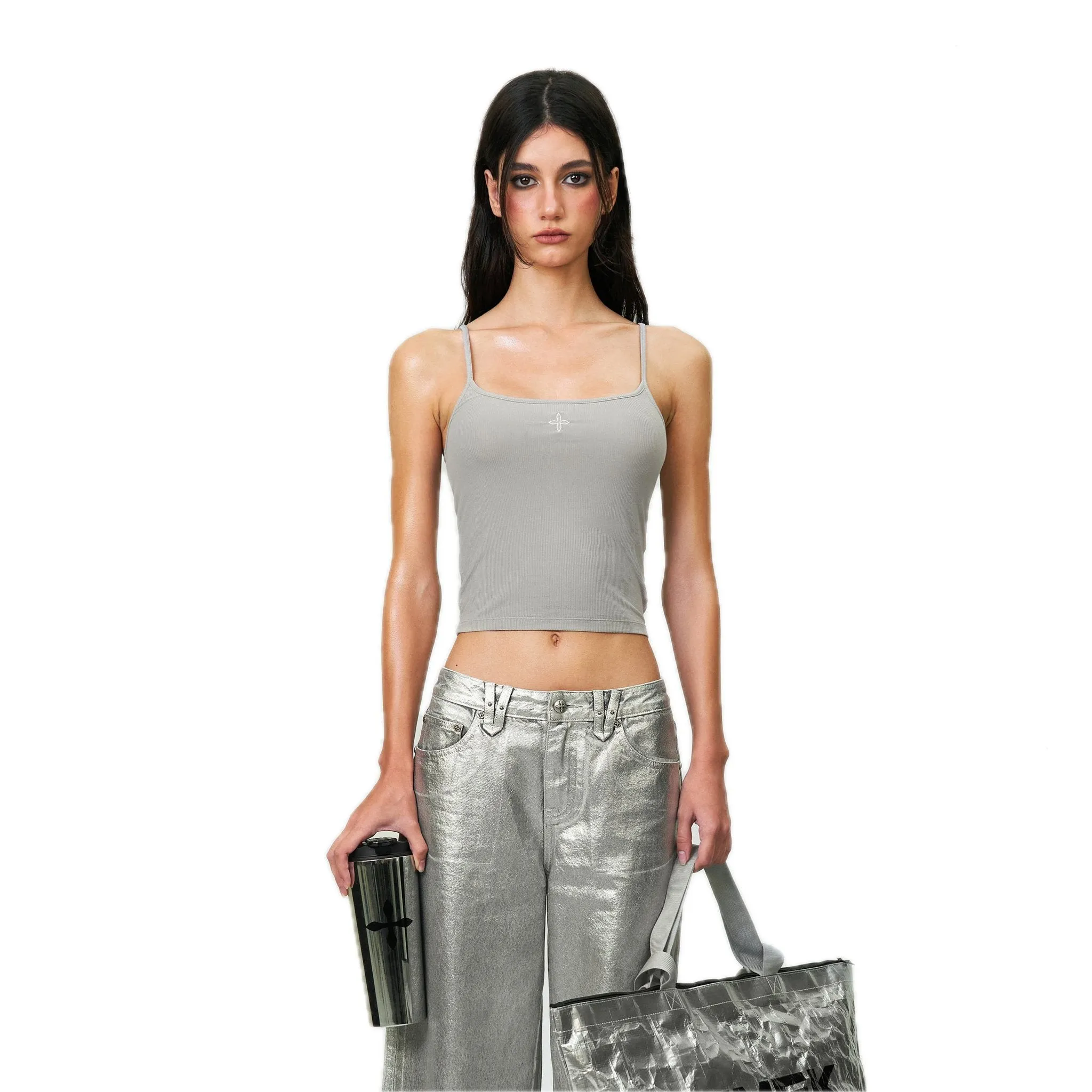 Compass Hug Extra-Long Sports Strap Top Gray