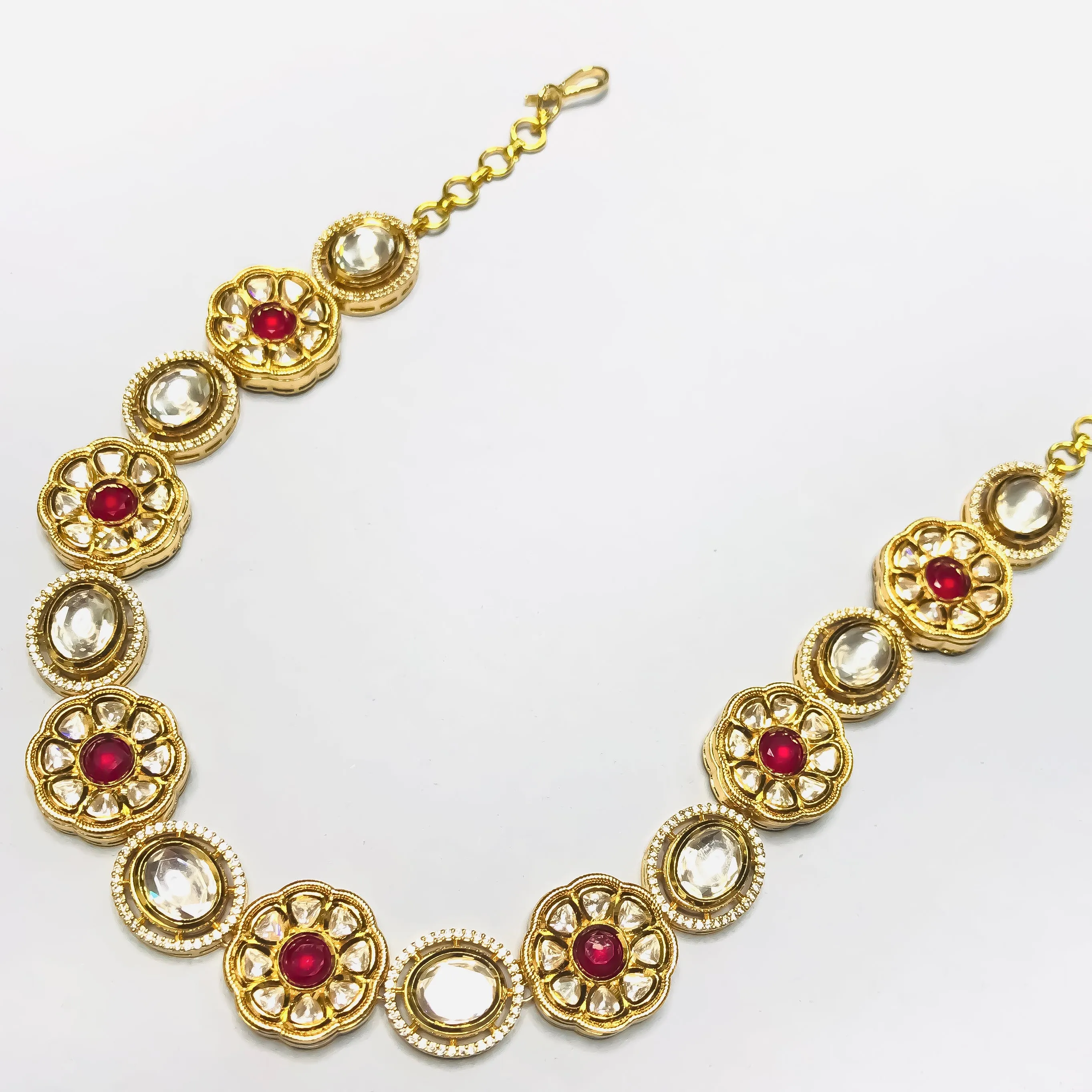 Designer Gold Plated Royal Kundan Sheeshphool /Mathapatti (D95)