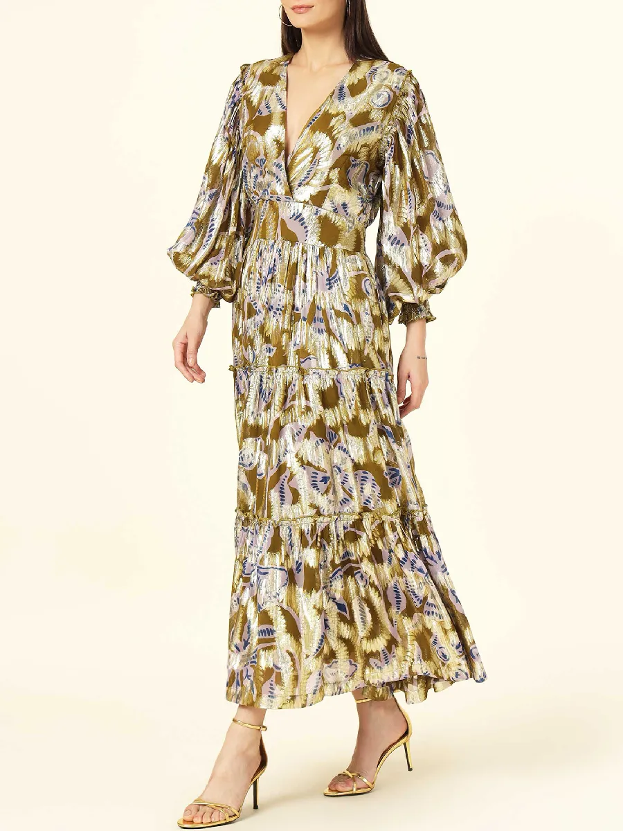 Elegant V-Neck Layered Dress