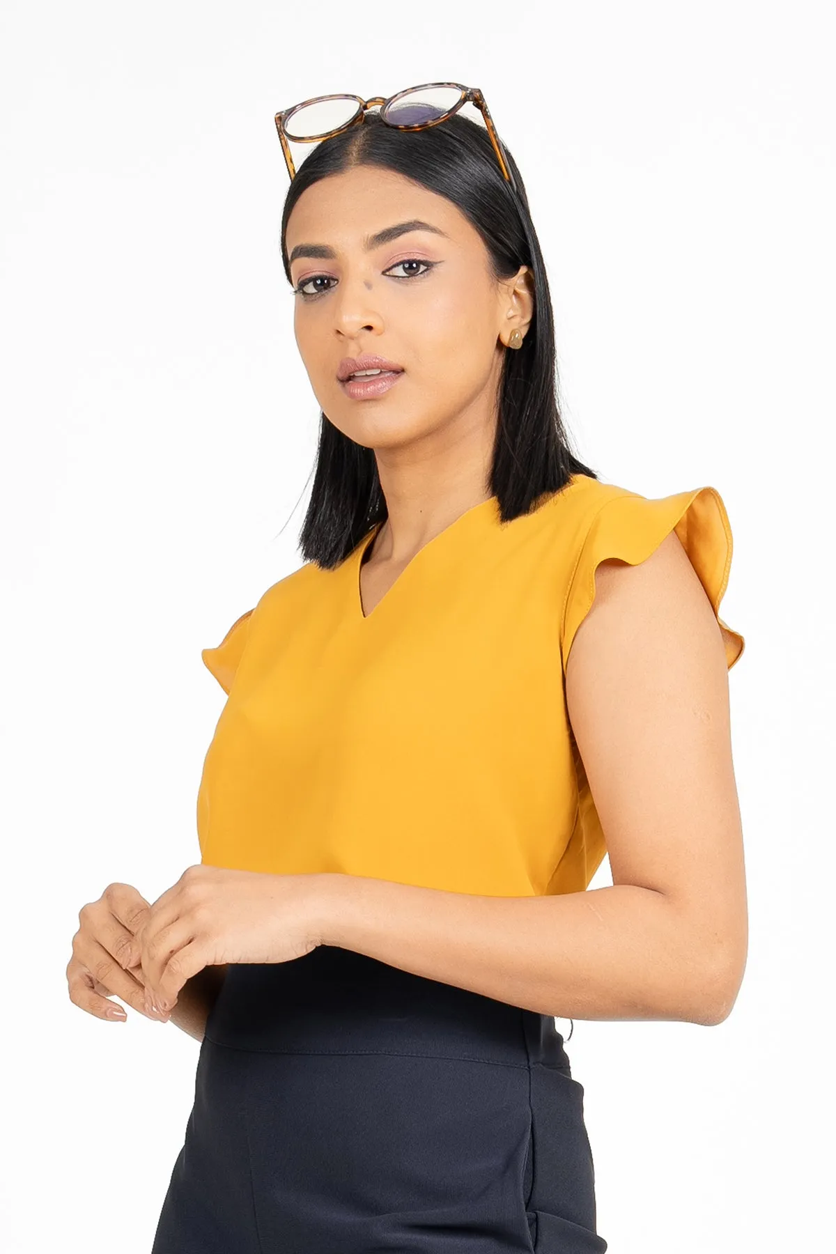 Envogue Women's Chic Plain Office Blouse