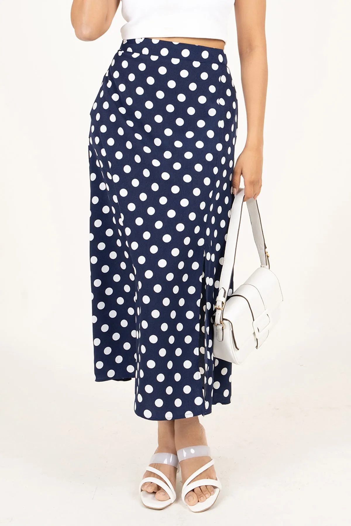 Envogue Women's Dotted Chic Office Skirt