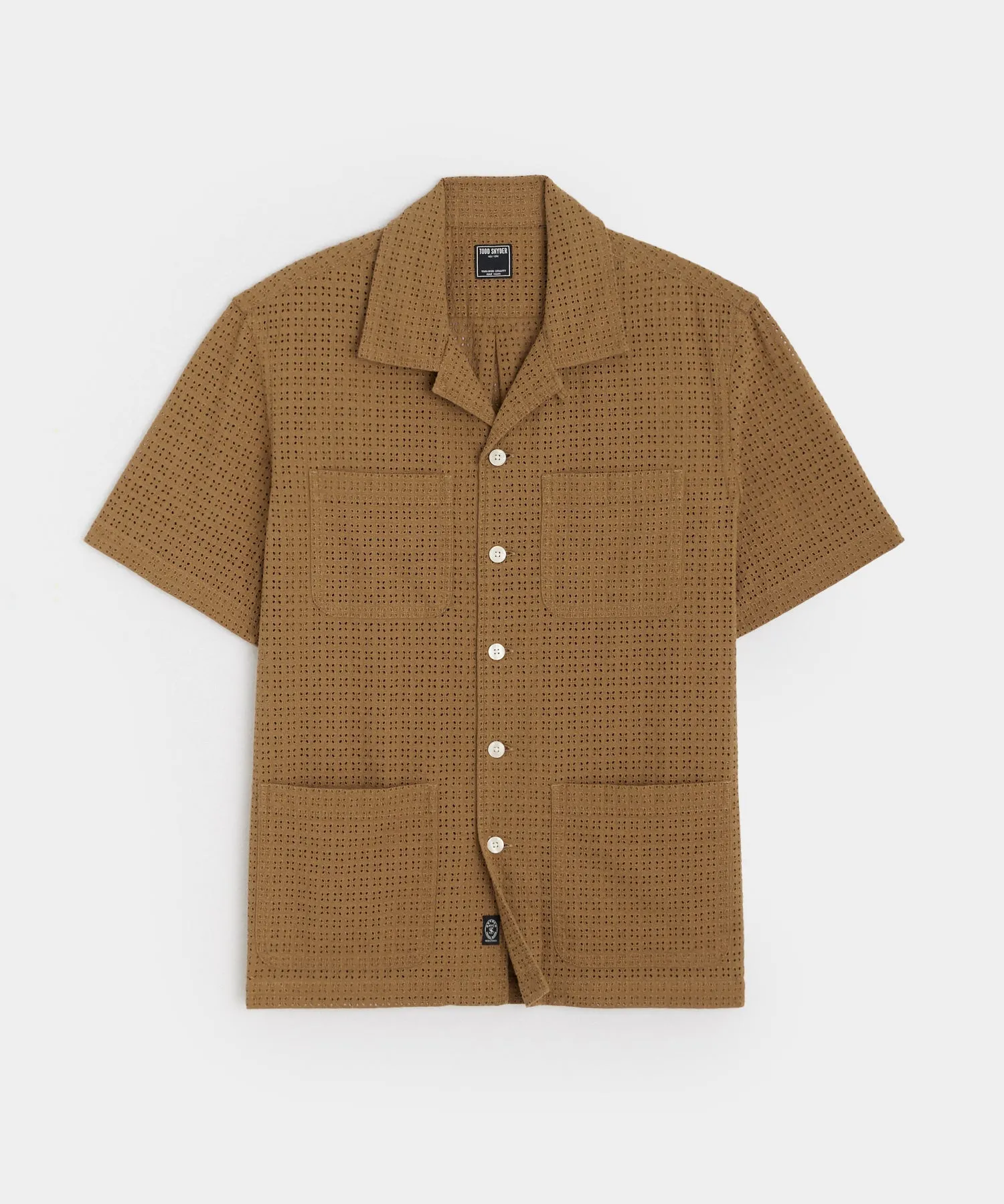 Floral Eyelet Leisure Shirt in Brown