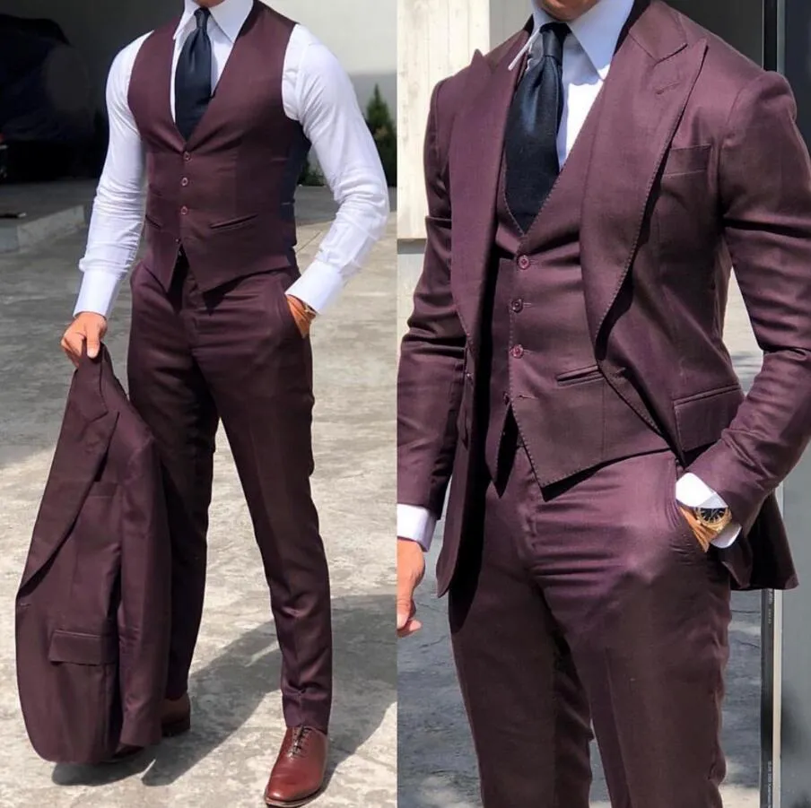 Funki Buys | Suits | Men's 3 Pcs Formal Grooms Suit | Slim Fit