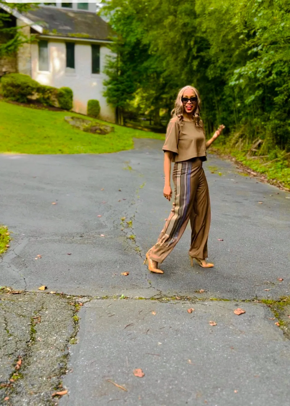 Kamala Tan Trousers with Handwoven Asoke Detail