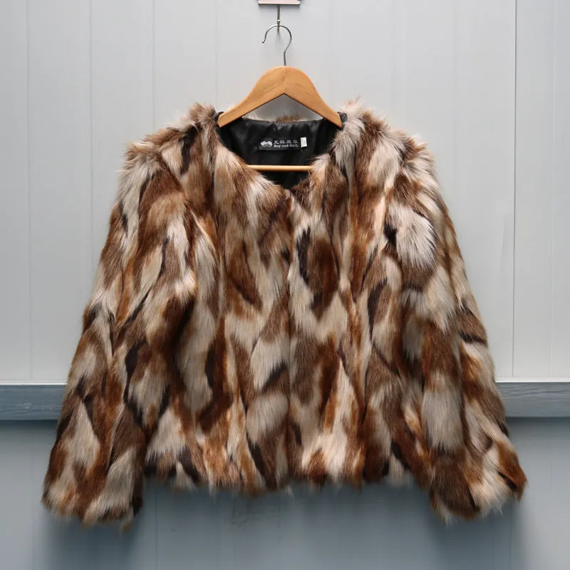 Long Sleeve Faux Fur Coat