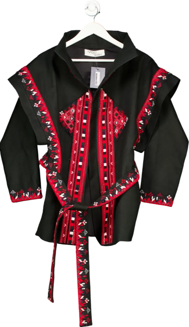 Nadya Shah Black Helena Belted Jacket UK XS/S
