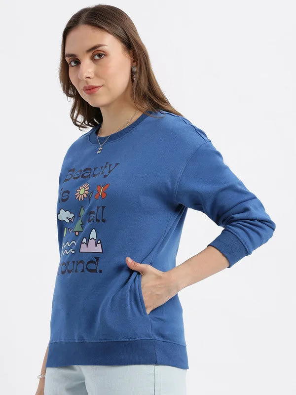 Oversized Cobalt Blue Casual Sweatshirt