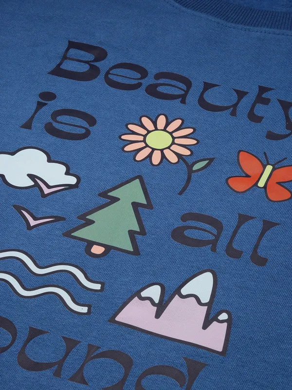 Oversized Cobalt Blue Casual Sweatshirt