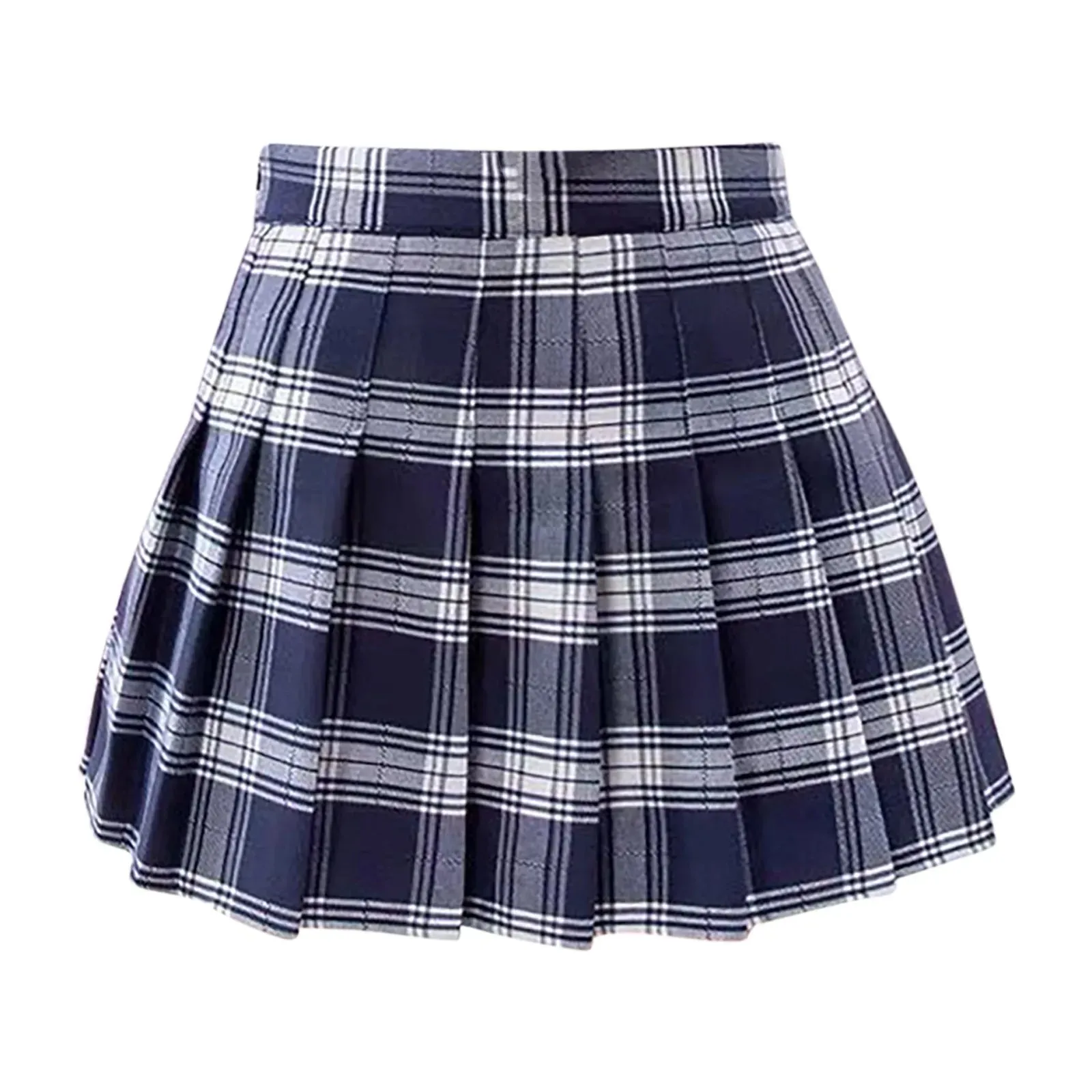 Plaid Women Pleated Skirt Summer High Waist Preppy Mini Skirt