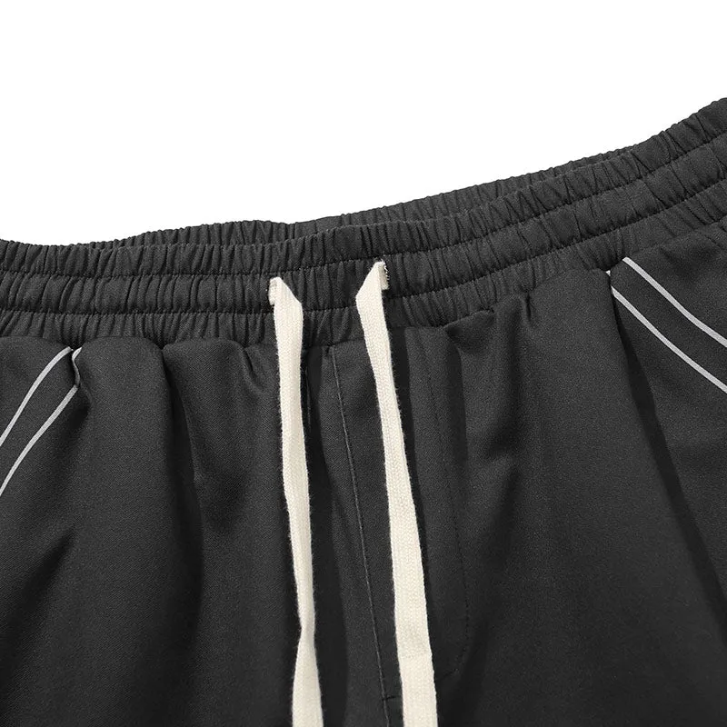 Plain Hand-painted Print Elastics Waist Jogger Pants