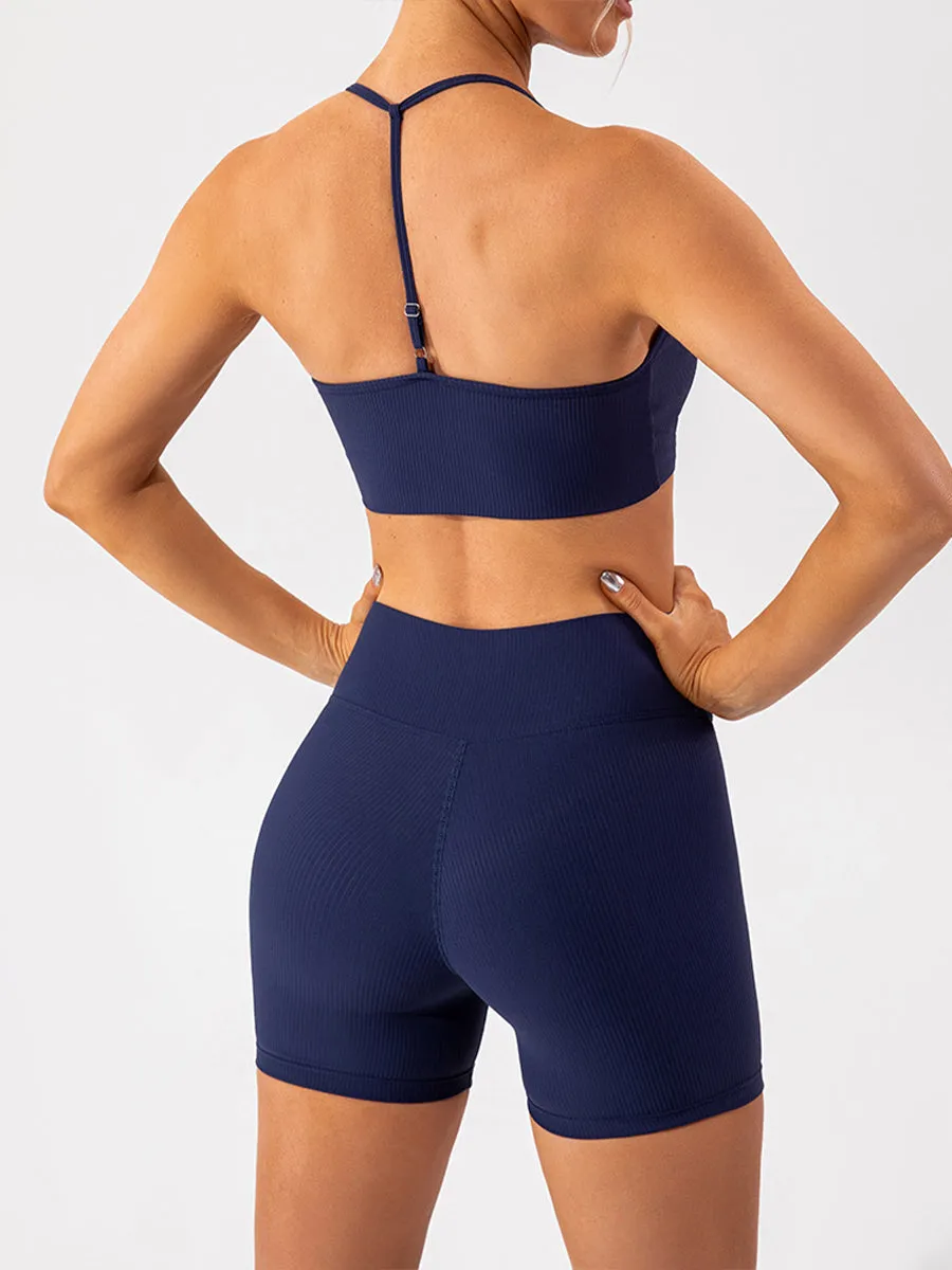 Plain Running Shorts for Womens Causal Tummy Control Workout Shorts High Waisted Yoga Capris Shorts