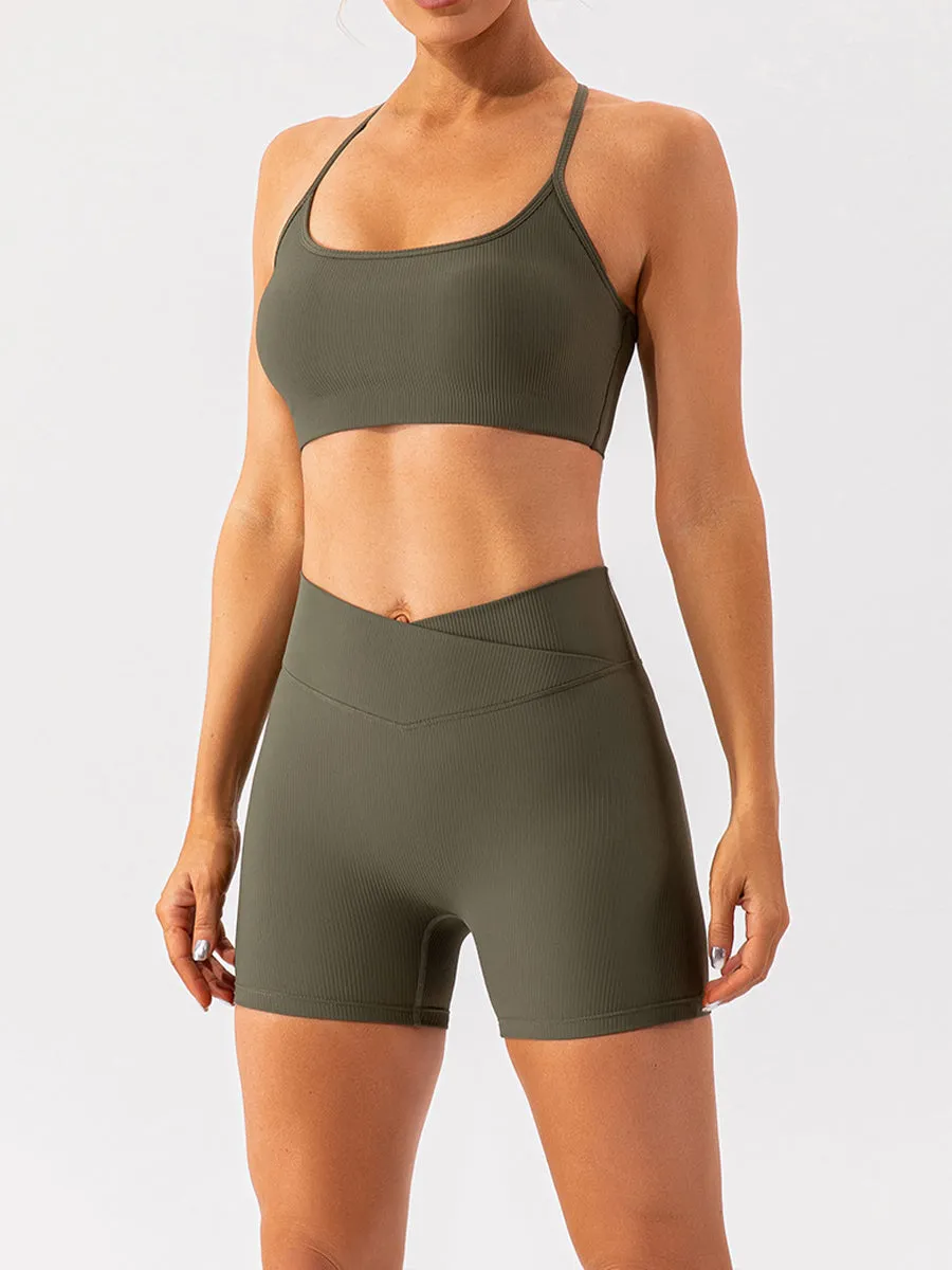 Plain Running Shorts for Womens Causal Tummy Control Workout Shorts High Waisted Yoga Capris Shorts