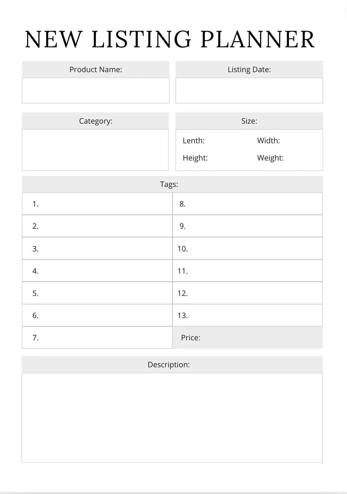Printable Etsy shop planner in pdf format for use in a binder, 129 pages plus bonus social media planners.