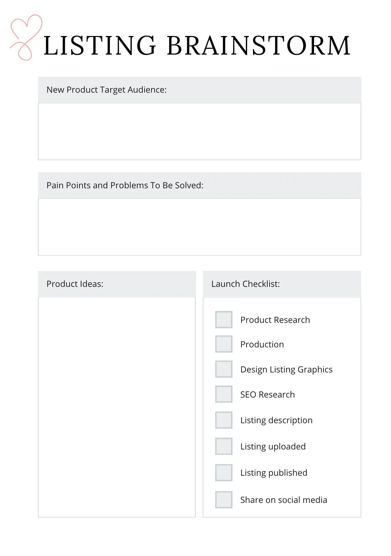 Printable Etsy shop planner in pdf format for use in a binder, 129 pages plus bonus social media planners.