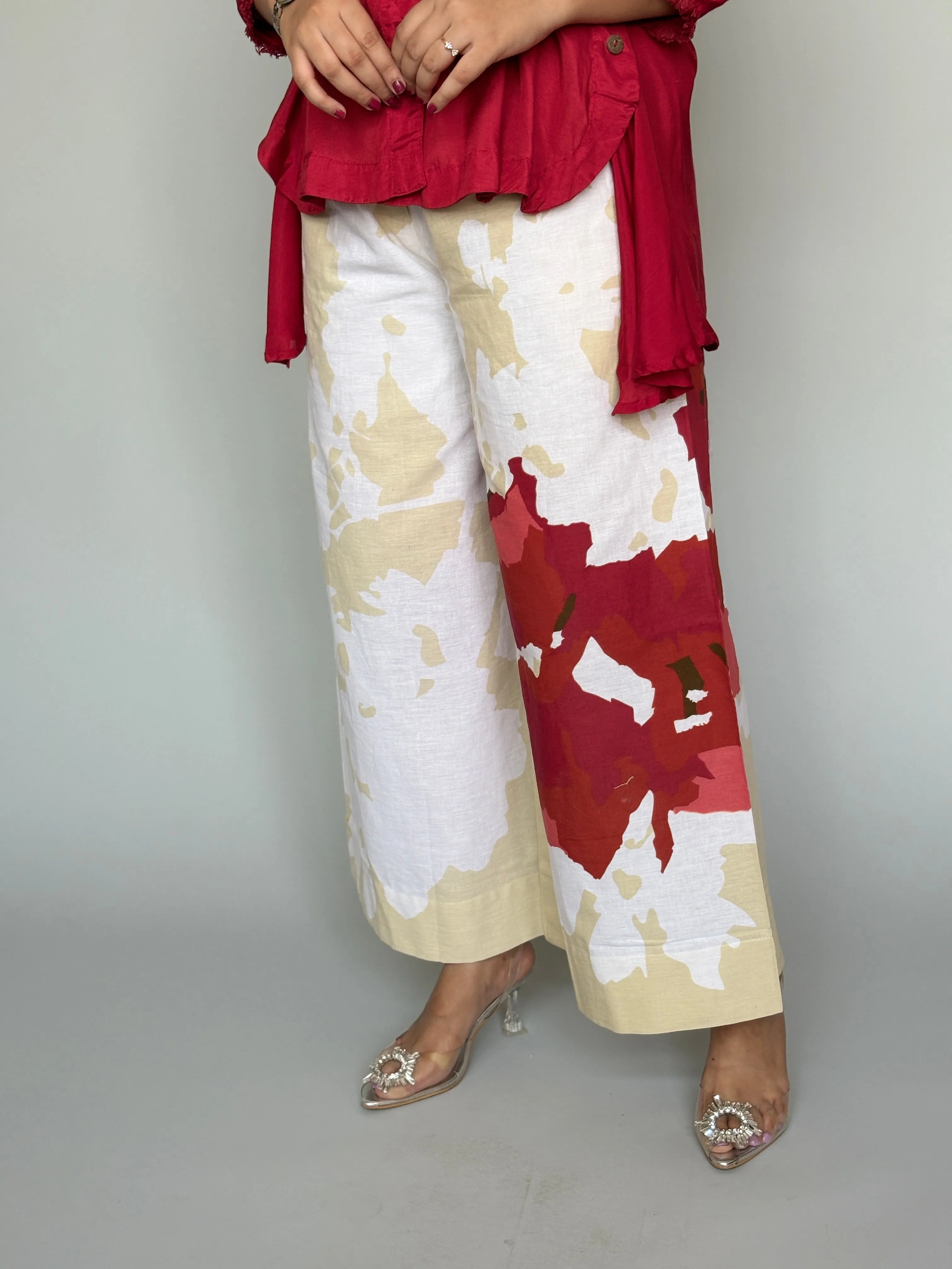 Red Top & Printed Pants Co-ord Set