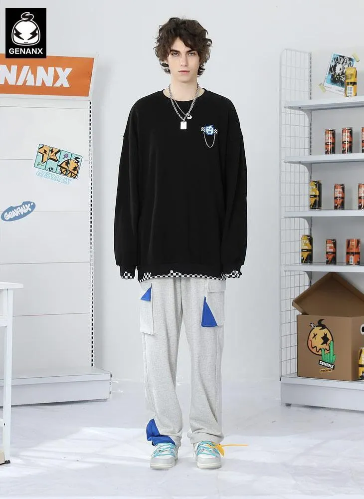 Safari Style Color Block Spliced Jogger Sporty Pants