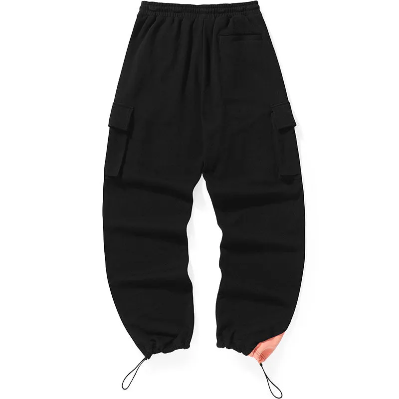 Safari Style Color Block Spliced Jogger Sporty Pants