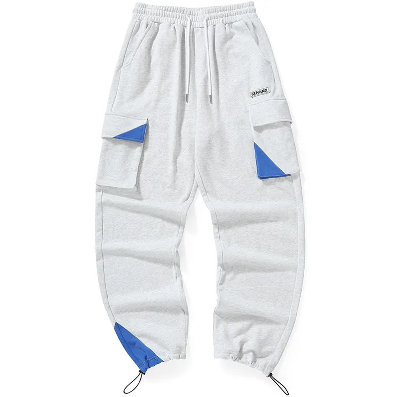 Safari Style Color Block Spliced Jogger Sporty Pants