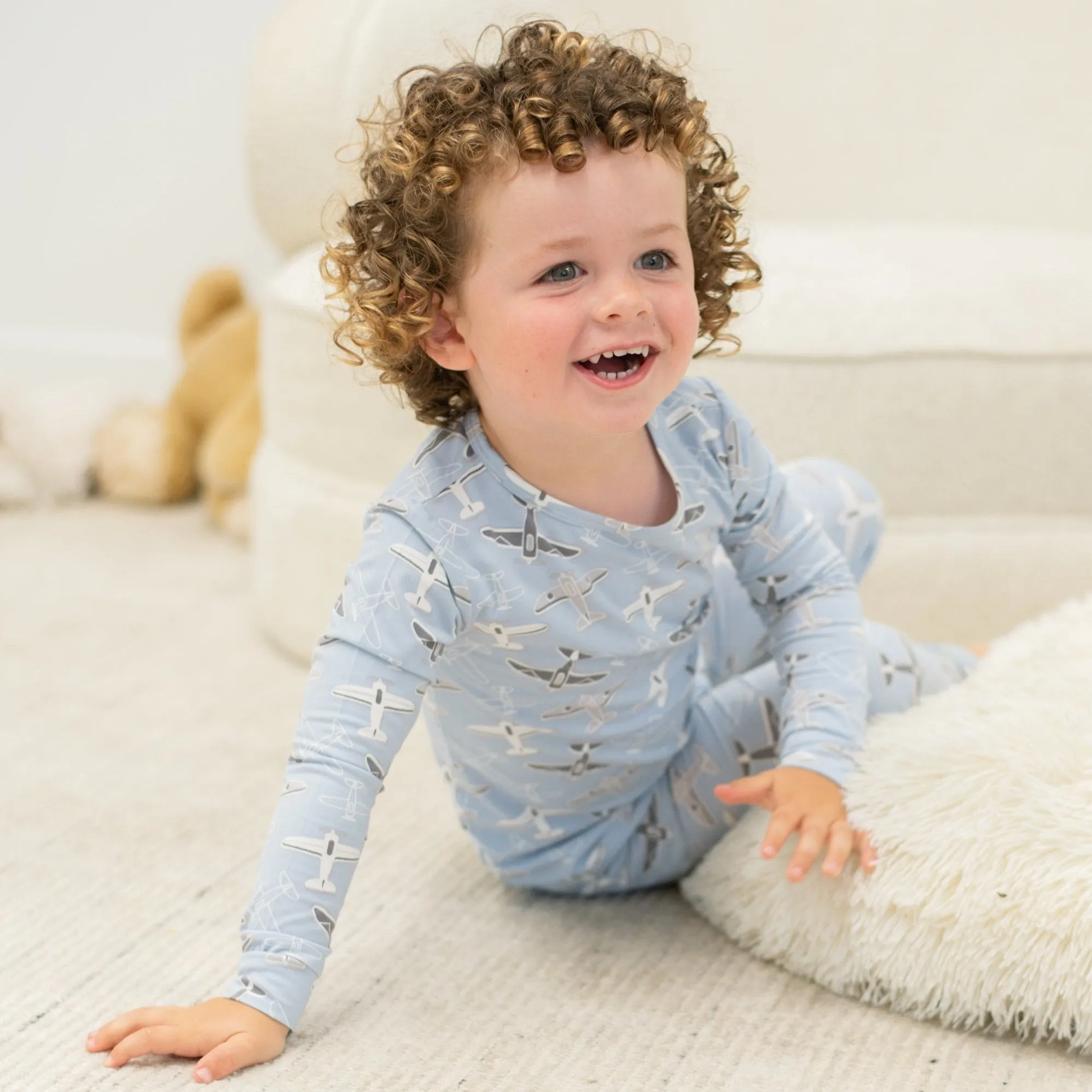 Vintage Airplanes 2-Piece Pajama Set