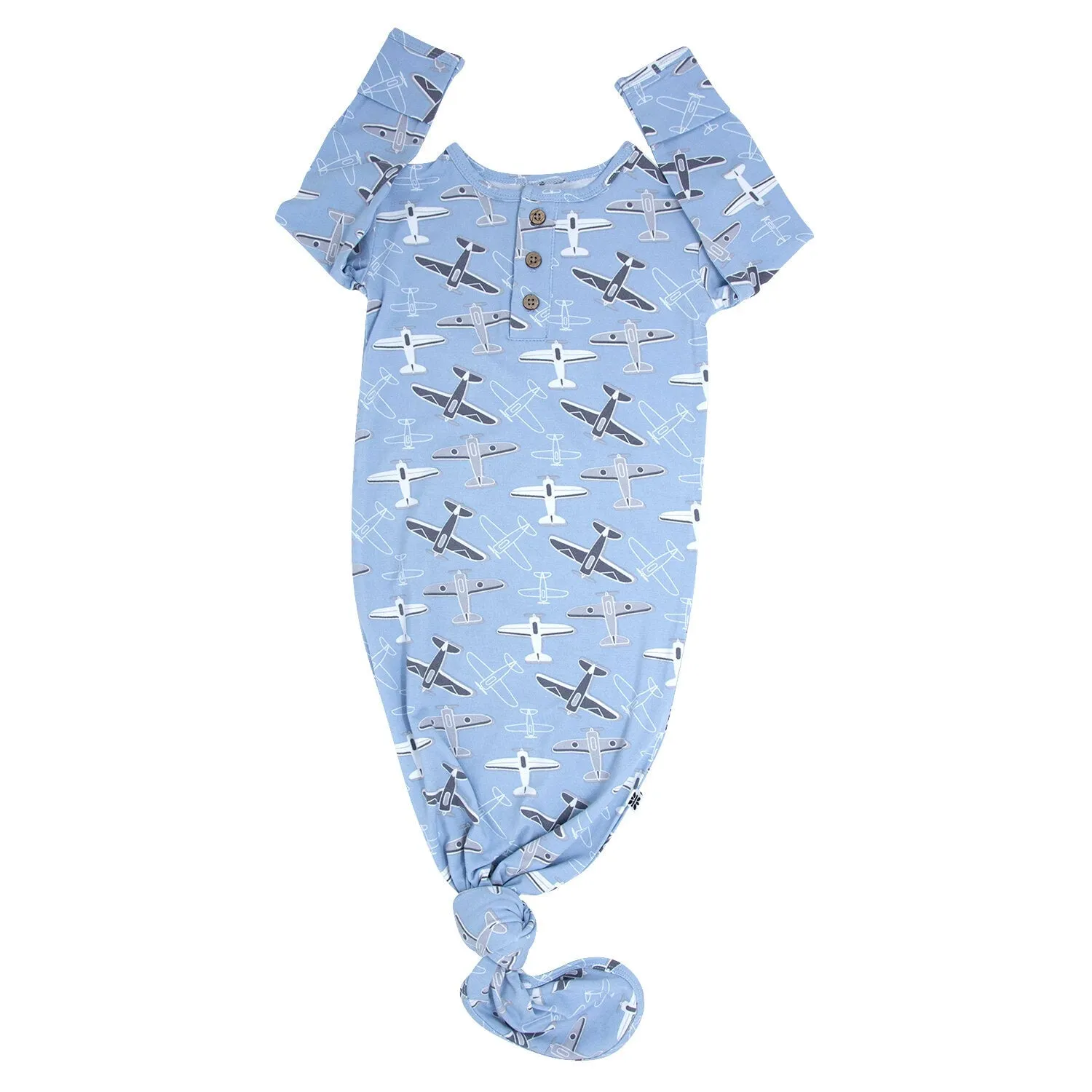 Vintage Airplanes Knotted Baby Gown