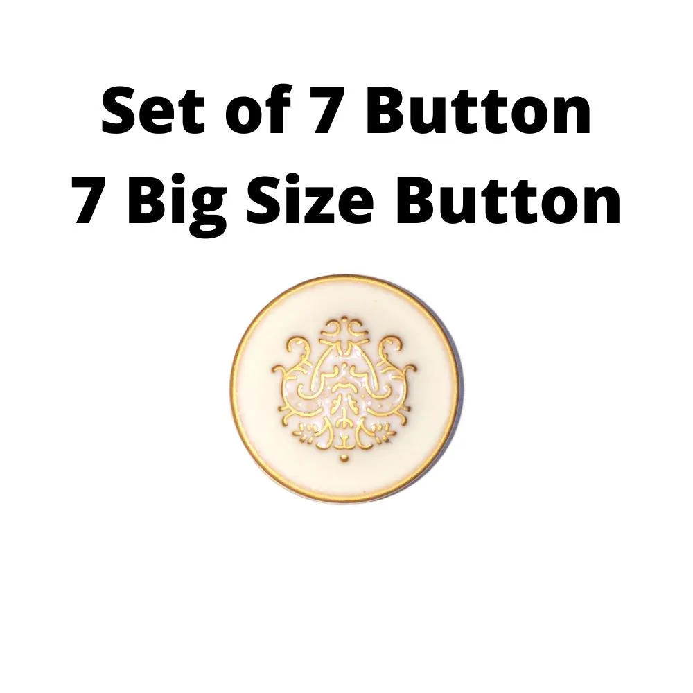 White Traditional Designer Metal Buttons