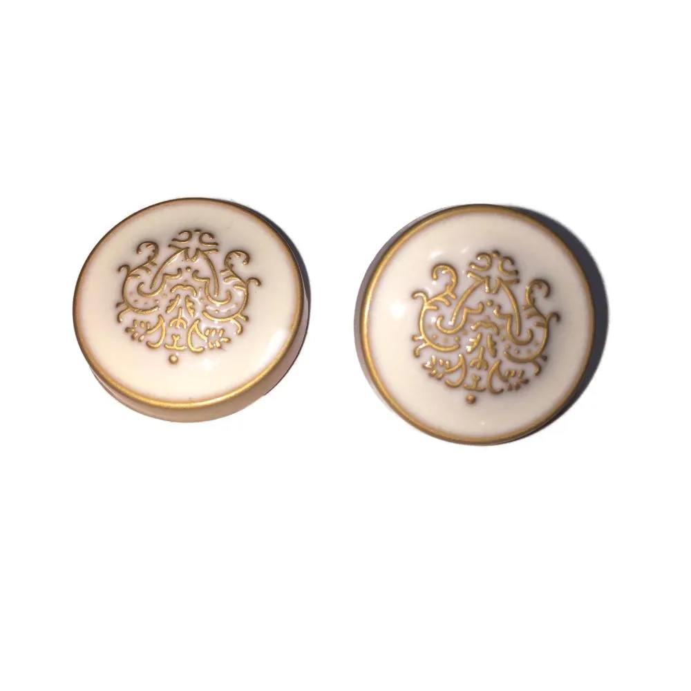 White Traditional Designer Metal Buttons