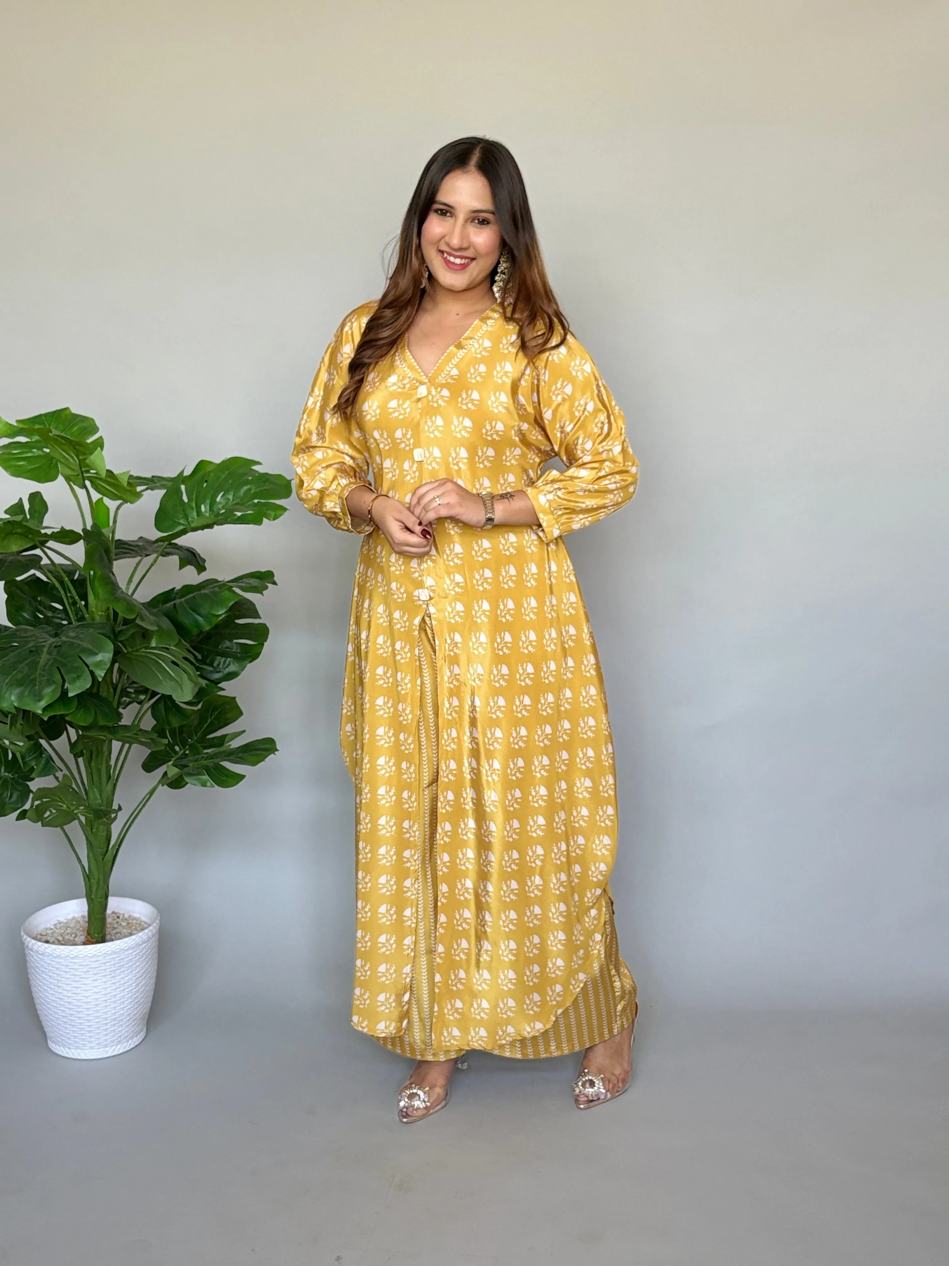 Yellow Printed Co-ord Set