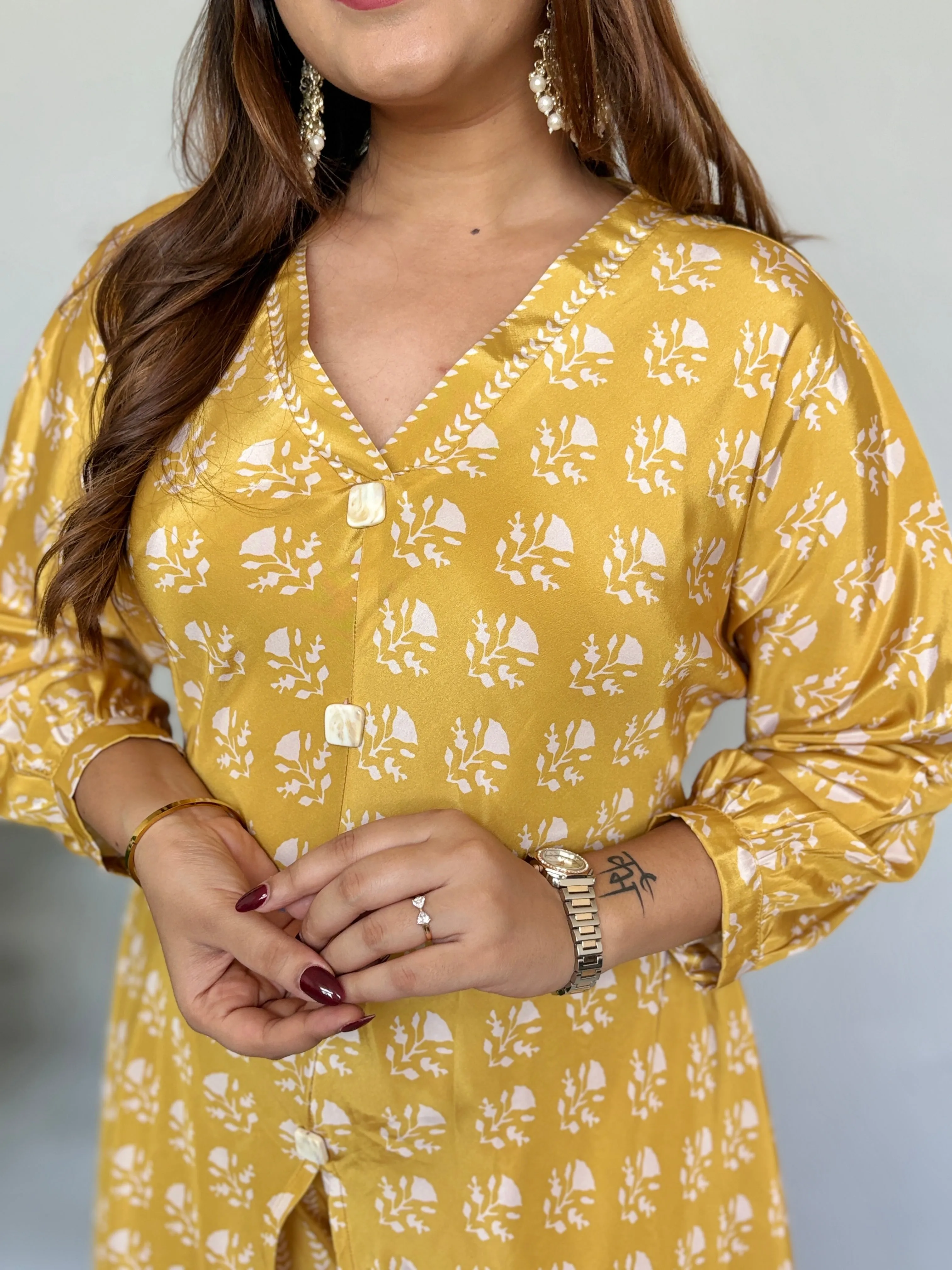 Yellow Printed Co-ord Set
